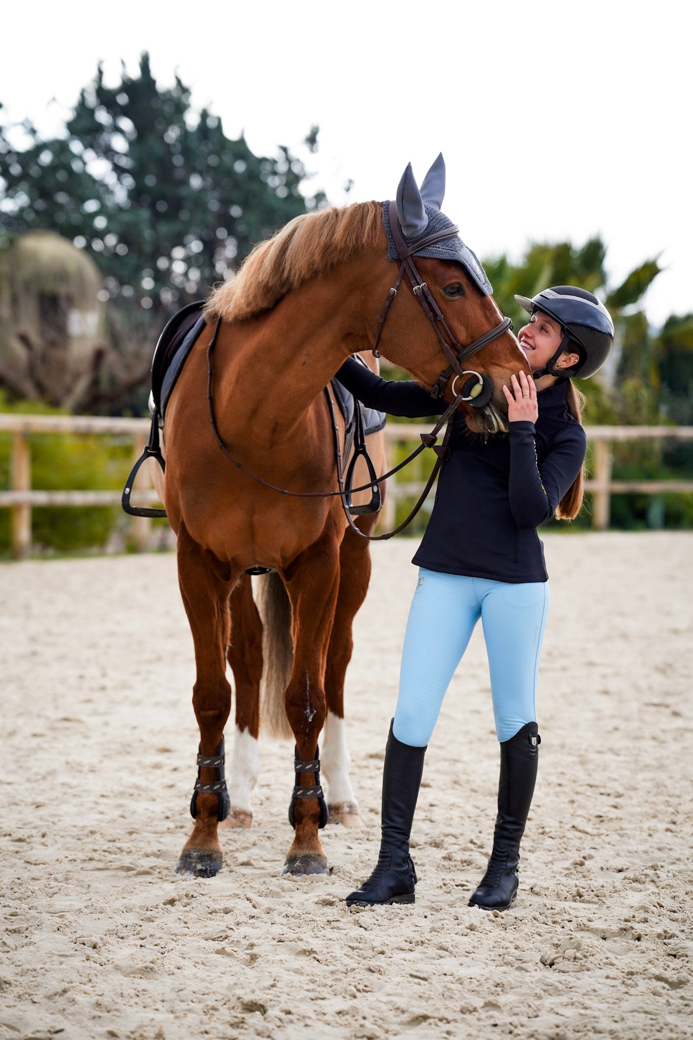 pantalon pour cavaliere seconde peau bleu ciel