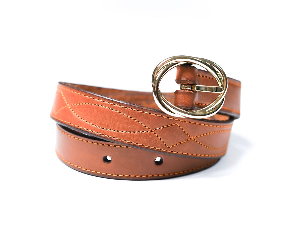 ceinture cuir camel cavalière jl jump